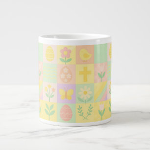 Taza De Café Gigante Cute patrón de Pascua/primavera