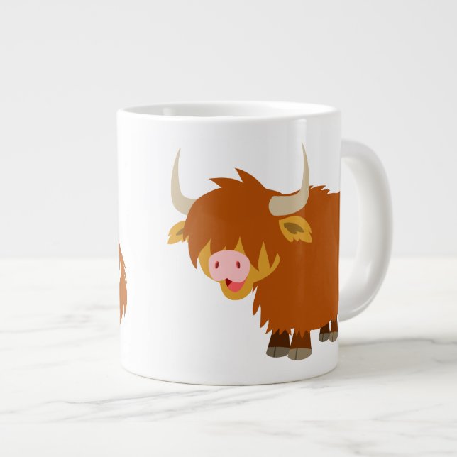 Taza De Café Gigante Cute Personalizado Highland Cow (Derecha)