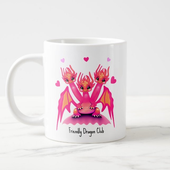 Taza De Café Gigante Cute pink dragons (Izquierda)