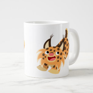 Taza De Café Gigante Cute Prankish Personalizado Bobcat Jumbo Mug