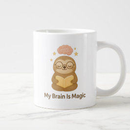 Taza De Café Gigante Cute Reading Bear — My Brain Is Magic Motivational