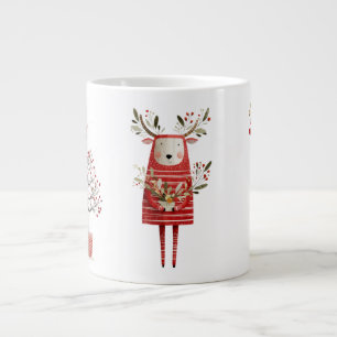 Taza De Café Gigante Cute renos de invierno