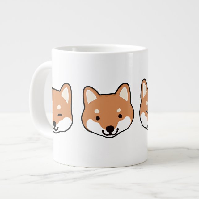 Taza De Café Gigante Cute Shiba Inu Dog Faces (Izquierda)