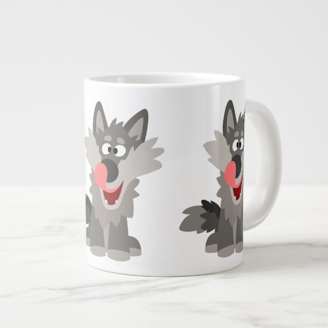 Taza De Café Gigante Cute Silly Personalizado Wolf (Derecha)