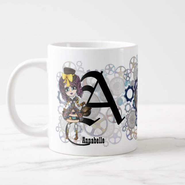 Taza De Café Gigante Cute Steampunk Cosplay Chica Nombrado Gift Art Lea (Izquierda)