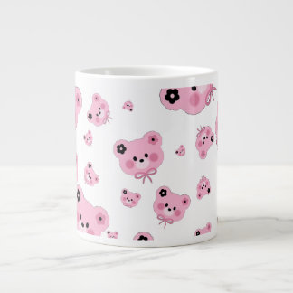 Taza De Café Gigante Cute Teddy Bear Specialty Mug – Pink & Black 