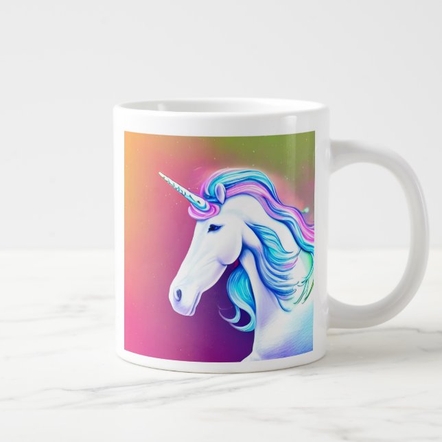 Taza De Café Gigante Cute Unicorn AI Coffee Mug (Derecha)