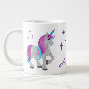 Taza De Café Gigante Cute Unicorn & Estrellas