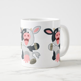 Taza De Café Gigante Cute y alegre vaca Personalizado