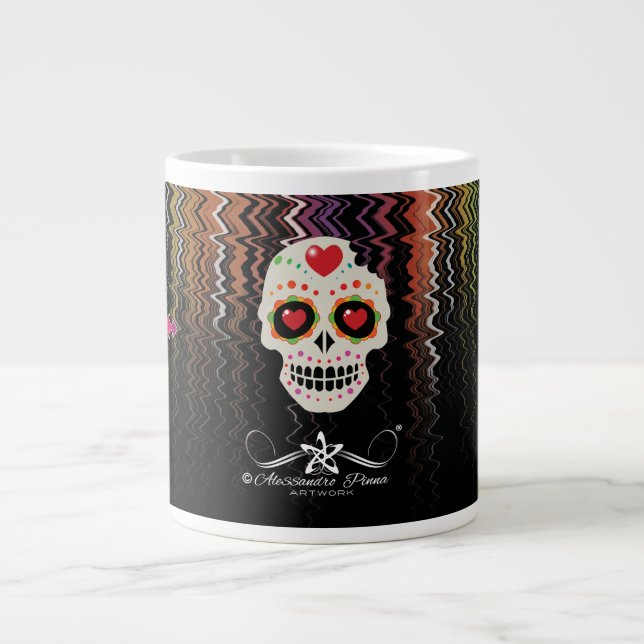 Taza De Café Gigante D.D.L.M. Calavera (Frente)
