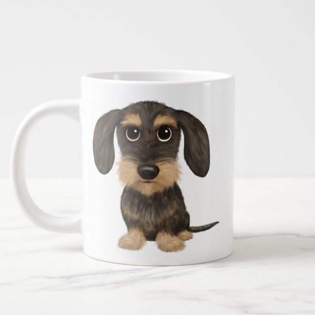 Taza De Café Gigante Dachshund con cable | Perro de dibujos animados de (Izquierda)