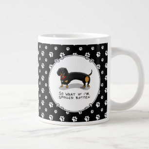 Taza De Café Gigante Dachshund podrido podrido (S negro & tan) Perro cu