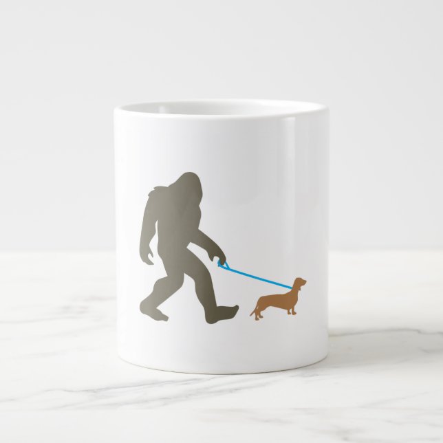Taza De Café Gigante Dachshund Sasquatch Doxie Dog Gift (Frente)