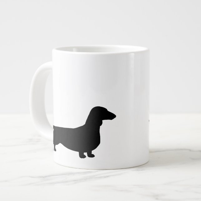 Taza De Café Gigante Dachshund Silhouettes Wiener Dog Lover's (Izquierda)