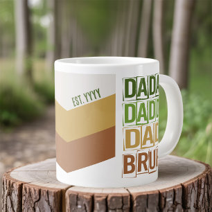 Taza De Café Gigante Dada Daddy Dad Bruh Personalizado Est Modern Green