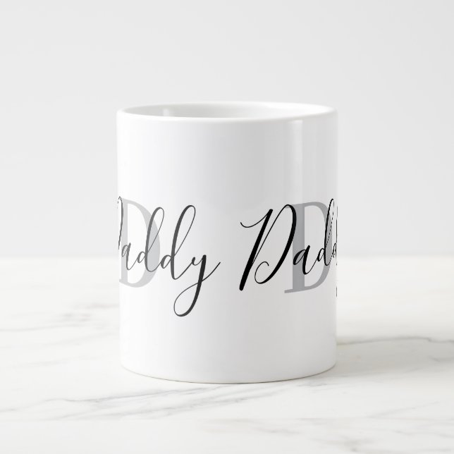 Taza De Café Gigante Daddy Monogram Grey (Frente)