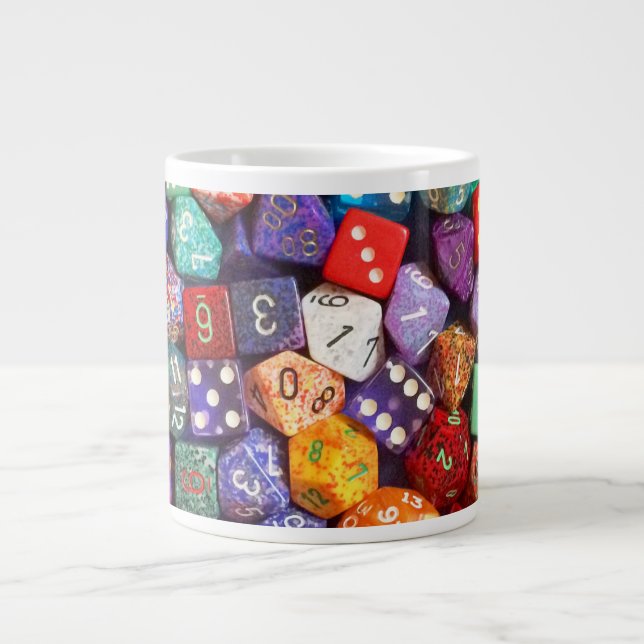 Taza De Café Gigante dados multicolores (Frente)