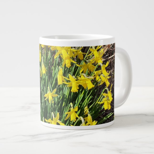 Taza De Café Gigante Daffodis amarillo primavera (Derecha)