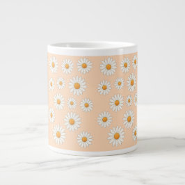 Taza De Café Gigante Daisy Floral Mug - Café Alegre Del Patrón De Flore