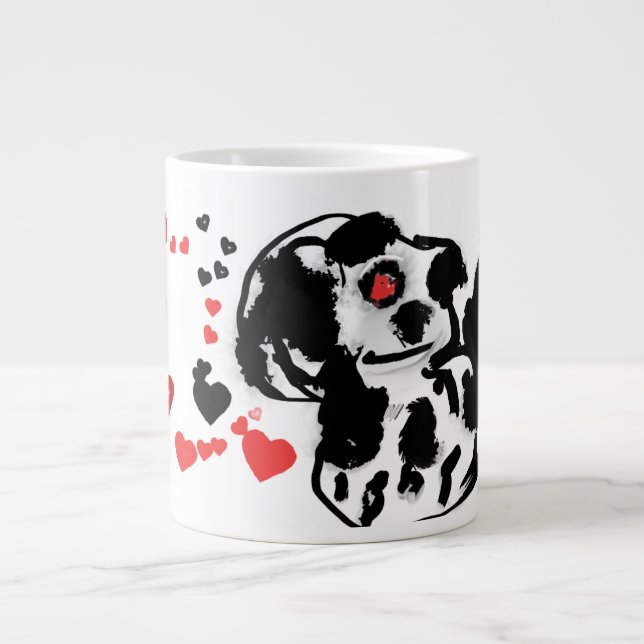 Taza De Café Gigante Dalmacia envió amor (Frente)
