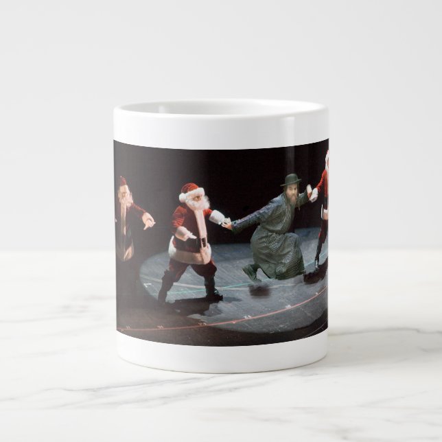 Taza De Café Gigante Dancin' Santas y Chassid (Frente)