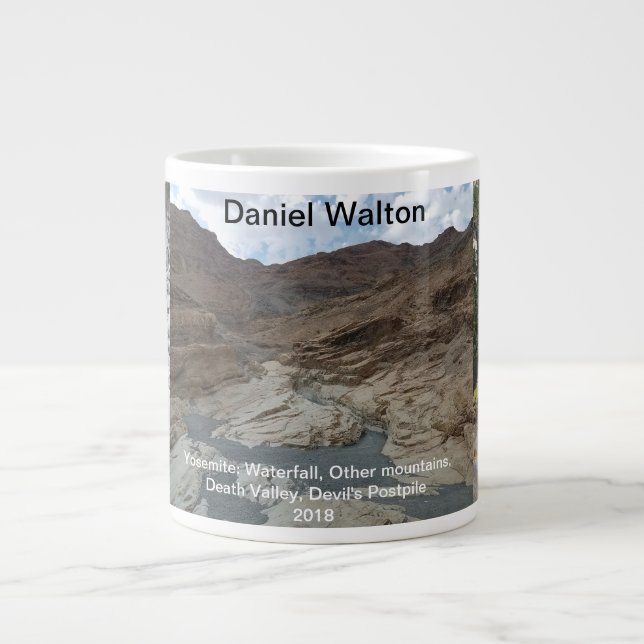 Taza De Café Gigante Daniel Walton Yosemite: Cascada, otras montañas (Frente)