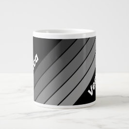 Taza De Café Gigante Dark Gradient Rainbow with Name