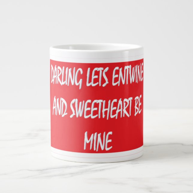 Taza De Café Gigante Darling Lets Los amantes de Entwine deleitan el bl (Frente)