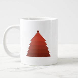Taza de café gigante de árbol de Navidad rojo