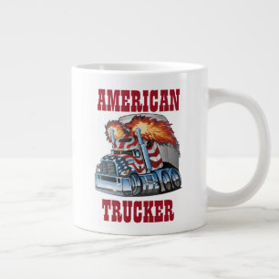 Taza de café gigante de camionero americano