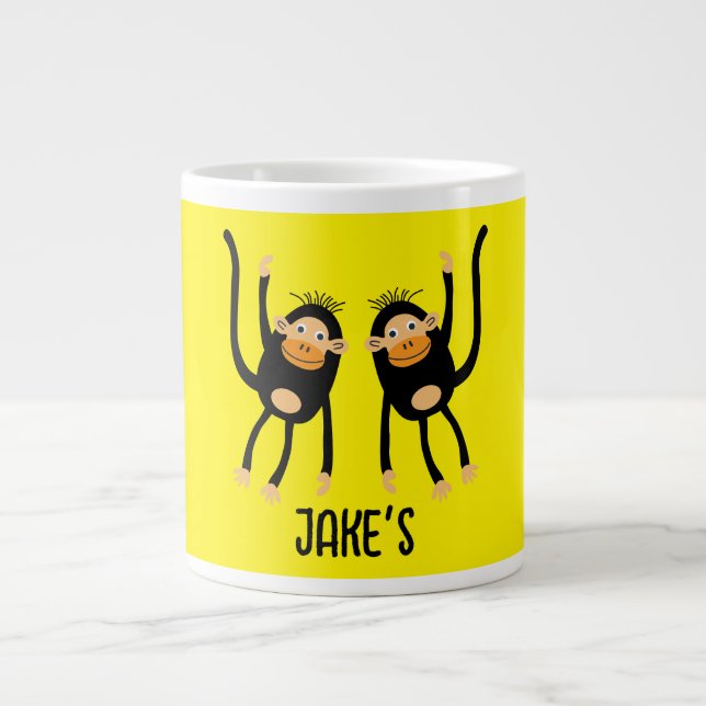 Taza De Café Gigante De Vuelta A La Escuela, Pequeño Mono (Frente)