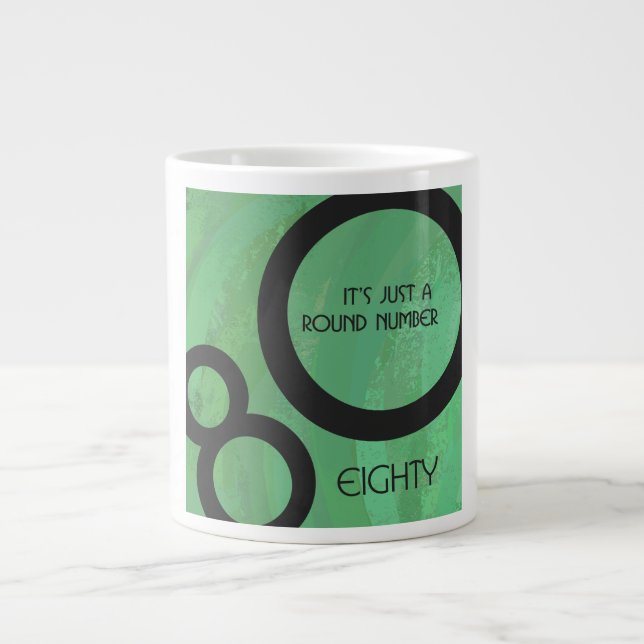 Taza De Café Gigante Década Verde 80 cumpleaños (Frente)