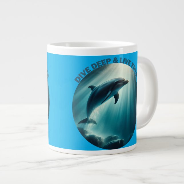 Taza De Café Gigante Deep Live Free Dolphin (Derecha)