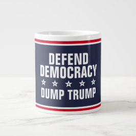 Taza De Café Gigante Defender la democracia derriba a Trump
