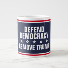 Taza De Café Gigante Defender la democracia para derrocar a Trump
