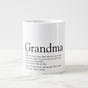 Taza De Café Gigante Definición de la abuela negra y blanca