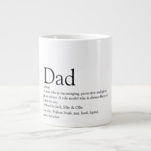 Taza De Café Gigante Definición de Papá Cita Divertida Fría Blanco y Ne