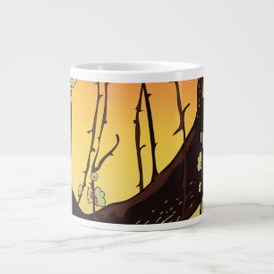 Taza de café gigante del árbol de flor de Japón