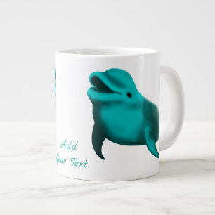 Taza De Café Gigante Delfín afortunado - Añade tu texto