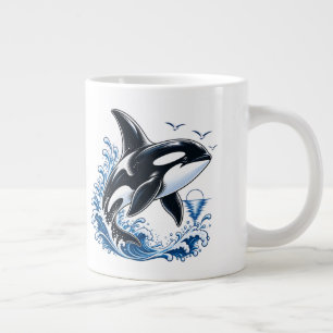 Taza De Café Gigante Delfín Orca Adorable Gráfico Oceánico para Niños