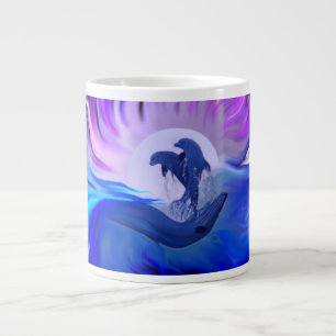 Taza De Café Gigante Delfines en la luna