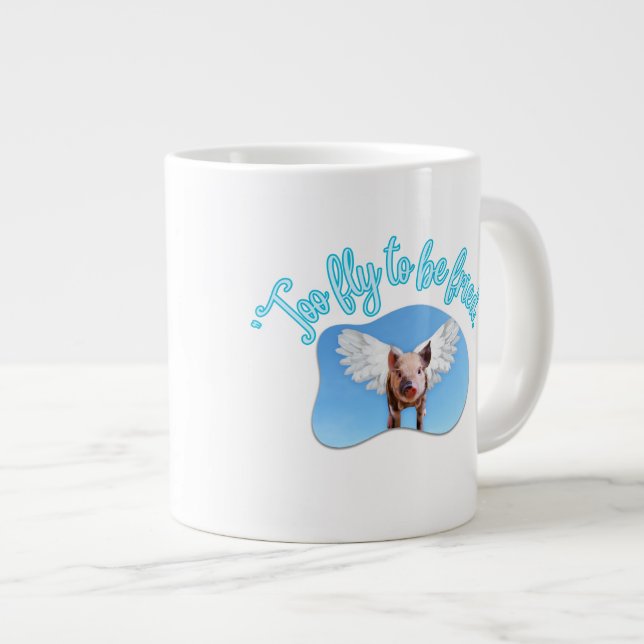 Taza De Café Gigante Demasiado volar para ser amigo (Derecha)