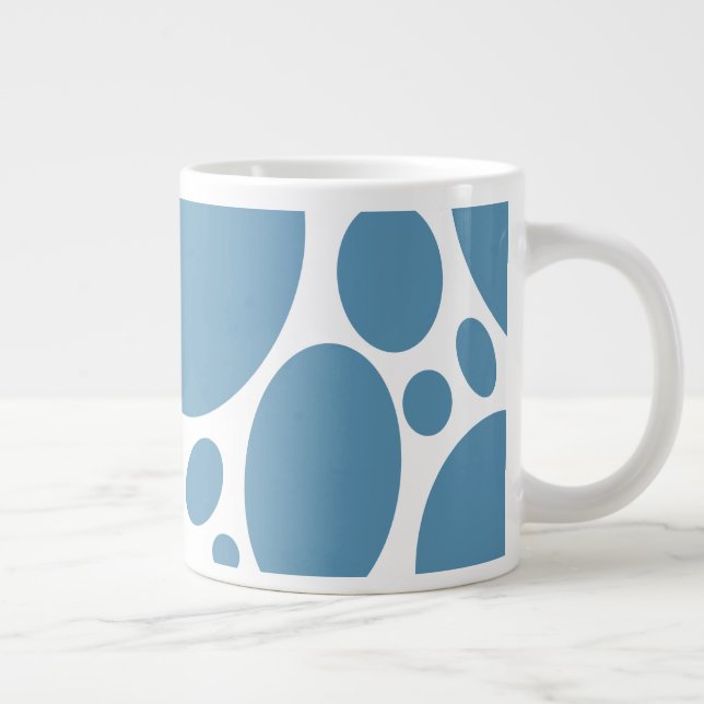 Taza De Café Gigante Denim Blue Bubble Pattern Mug (Derecha)