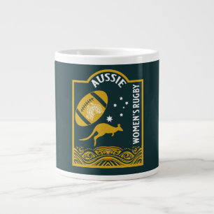 Taza De Café Gigante Deporte de rugby de las mujeres australianas
