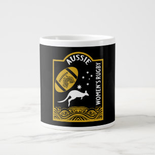 Taza De Café Gigante Deportes de rugby australianos para mujeres
