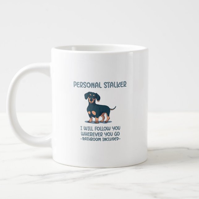 Taza De Café Gigante Depósito personal de Dachshund (Izquierda)