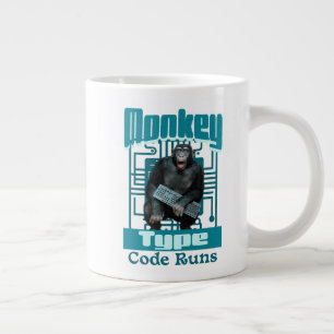 Taza De Café Gigante Desarrollador Full-Stack de tipo mono, código se e