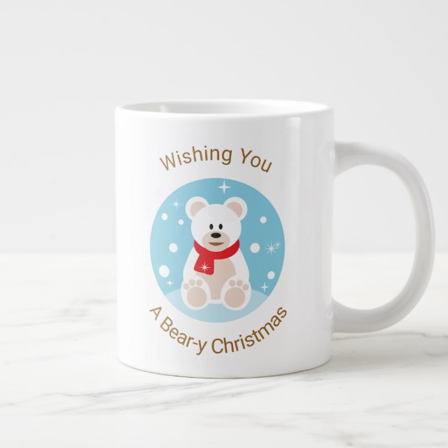 Taza De Café Gigante Deseándote Un Navidad De Oso (Derecha)