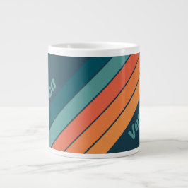 Taza De Café Gigante Desert Cactus Sunrise Stripes with Name