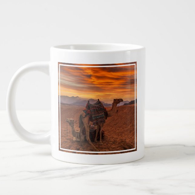 Taza De Café Gigante Deserts | Bactrian Camel Egypt Sand Dune (Izquierda)